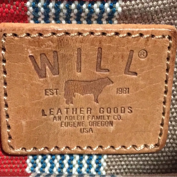 WILL LEATHER GOODS, Front Flap Crossbody, Red w/Brown Leather Accents, Tassel - Picture 12 of 12